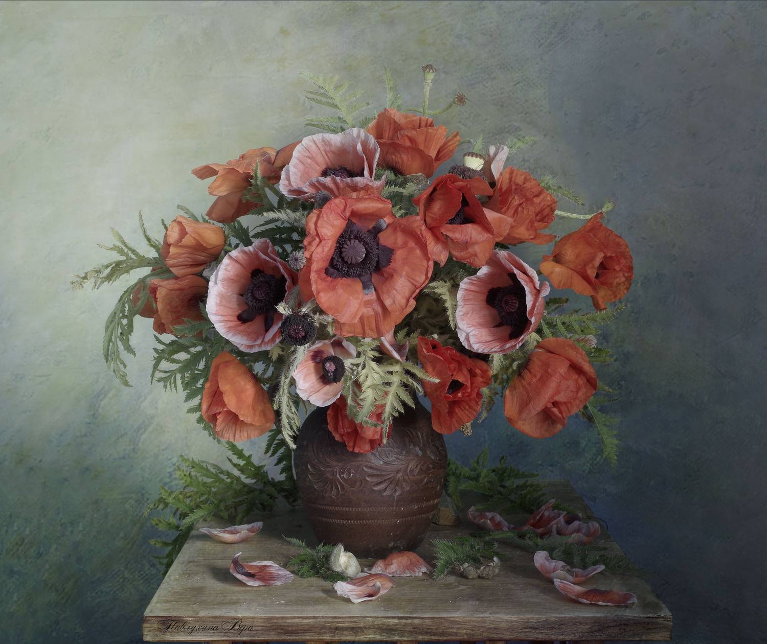 натюрморт, цветы, вера павлухина, маки, красные., Вера  Павлухина