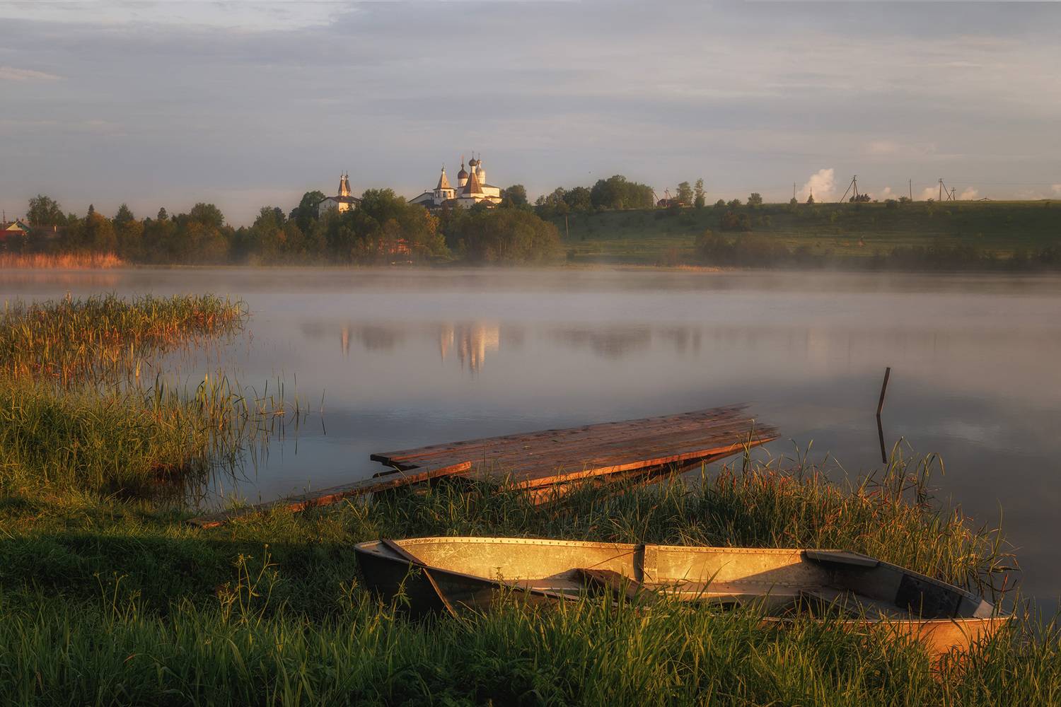 ферапонтово, утро, пейзаж, лодочка, монастырь. туман, Морозов Сергей