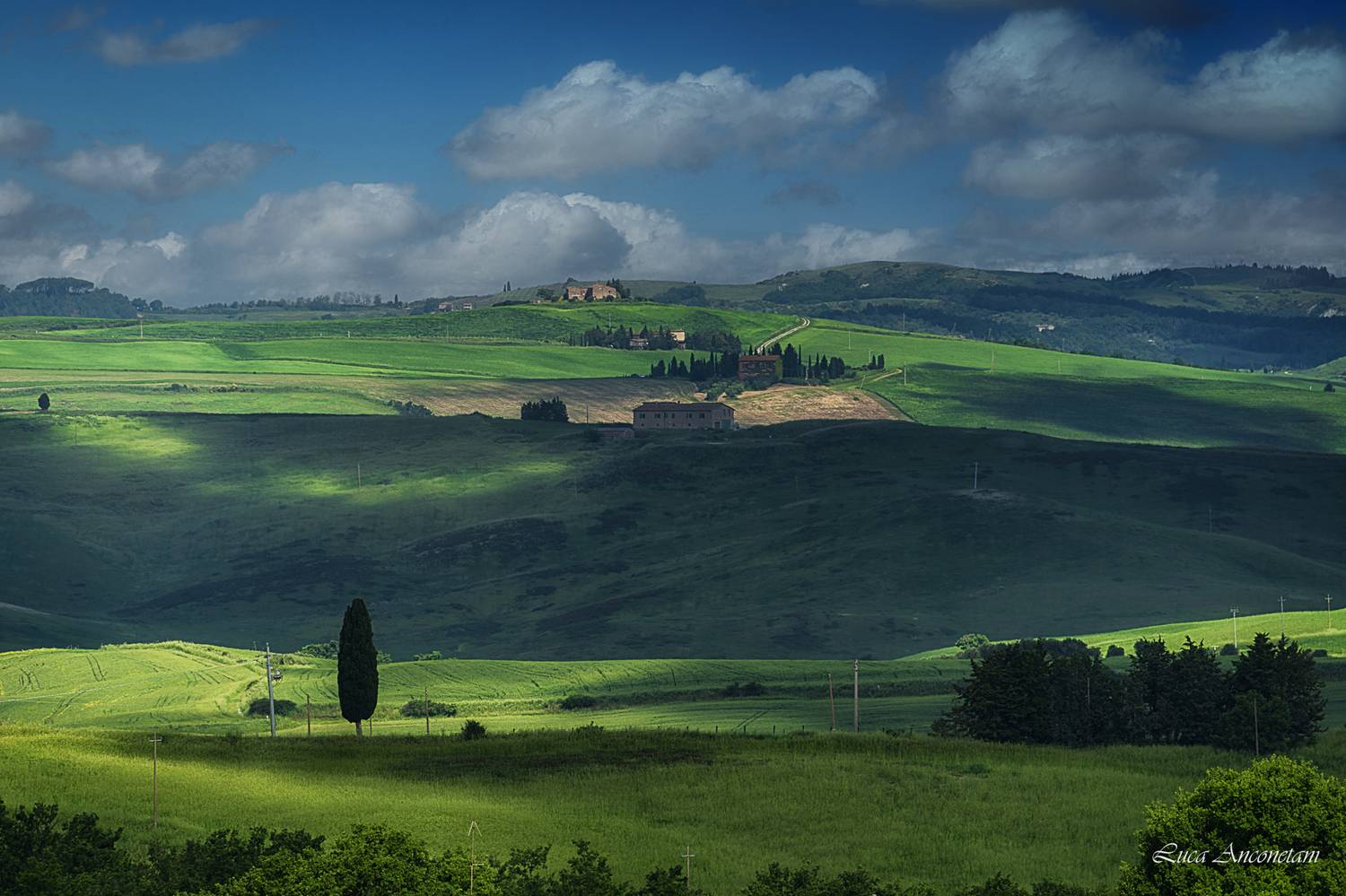 nature landscape tuscany italy fields lights and shadow, Anconetani Luca