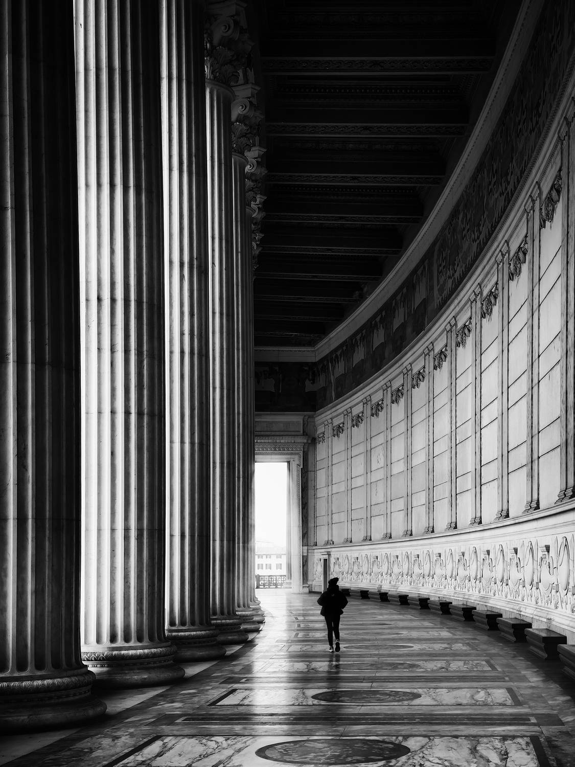 #Photograph #White #Monochrome photography #Column #Black #Monochrome #Black and white #Symmetry #Shadow #Ancient Roman architecture, Shpek Andrey