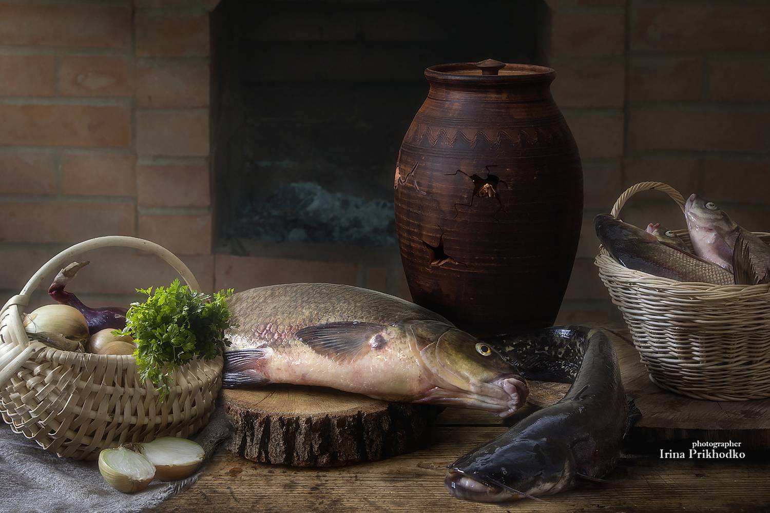 натюрморт, кухня, рыба, еда, Приходько Ирина