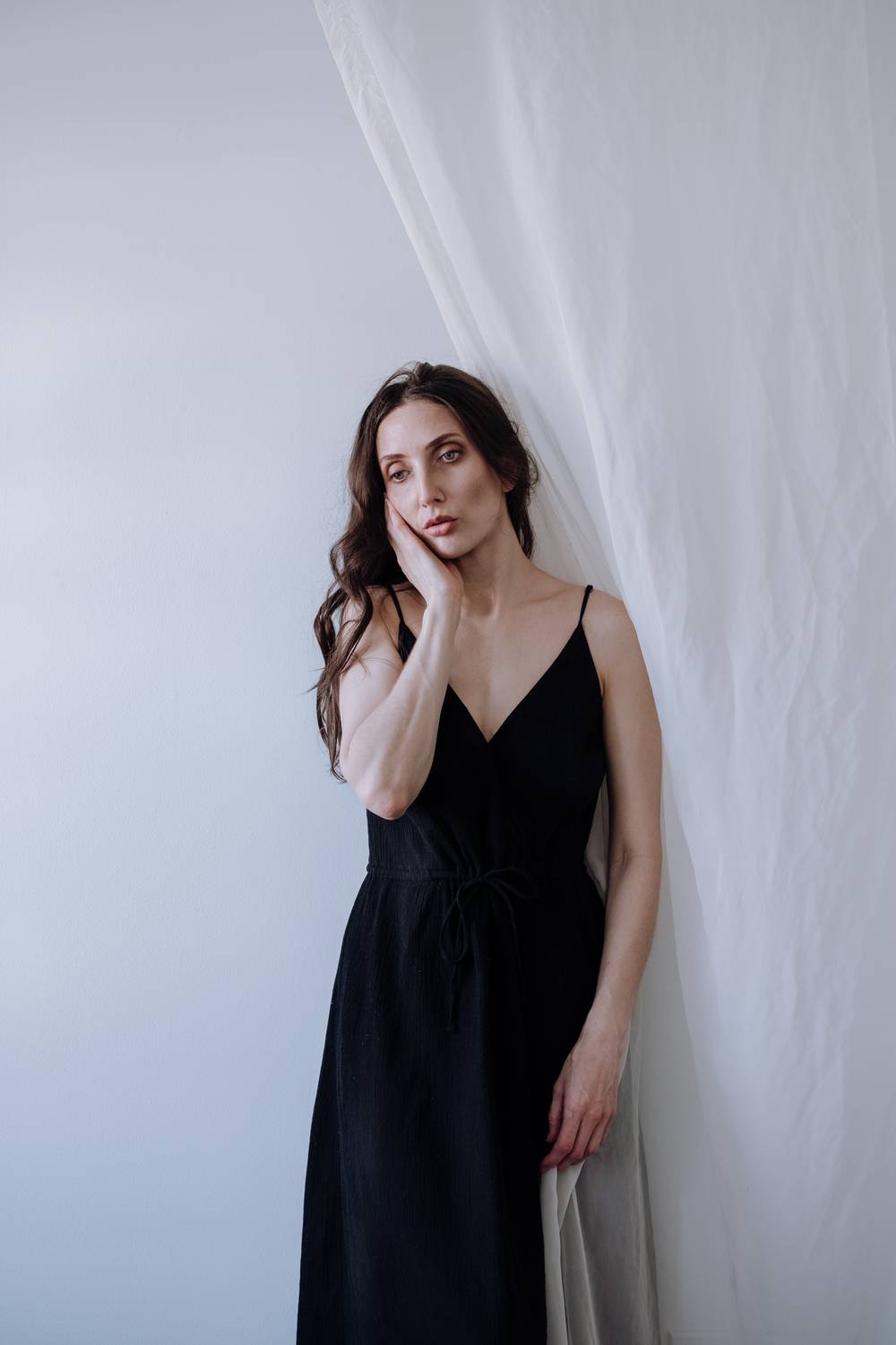 portrait, portraitphotography, blackdress, minimalist, contemporary, modern, fashion, fashionphotography, artistic, artphotography, beauty, feminine, elegant, simplicity, blackandwhite, monochrome, softlight, naturallight, studio, modeling, posing, contem, Erik Rozman