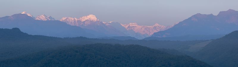 рассвет, кавказ, горы, кбр, нартия, нальчик, ак-кая, безенги Большой Кавказский хребет фото превью