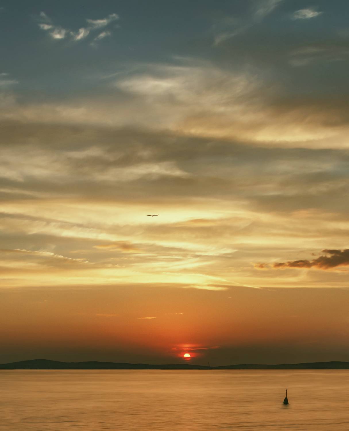 черное, море, закат, солнце, вода, небо, облака, горизонт, Вера Ра