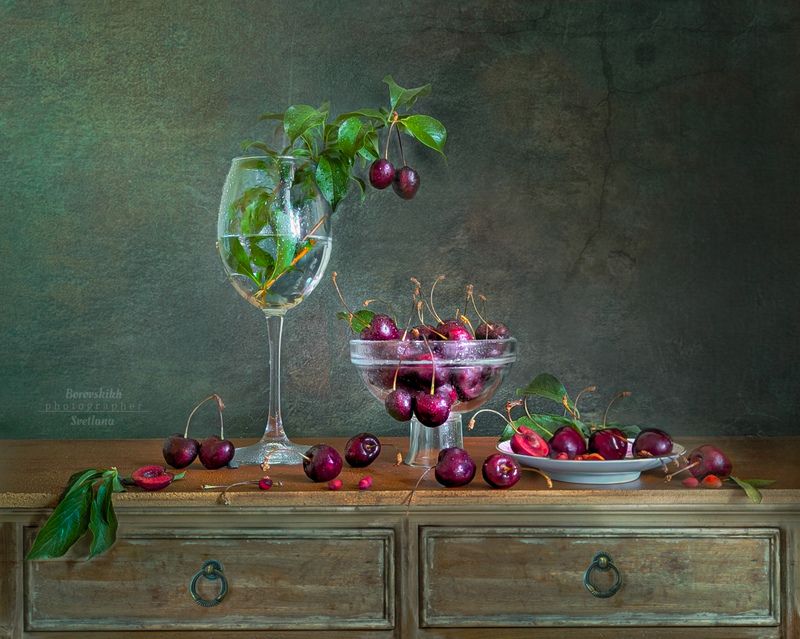 Натюрморт с черешней фото превью