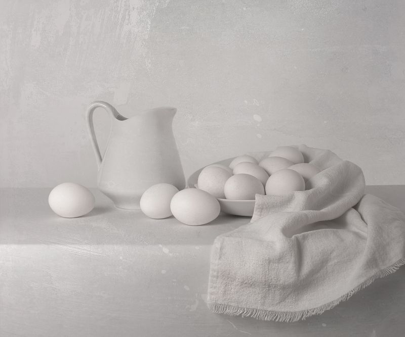 Still life, eggs, white, texture, composition White eggs фото превью