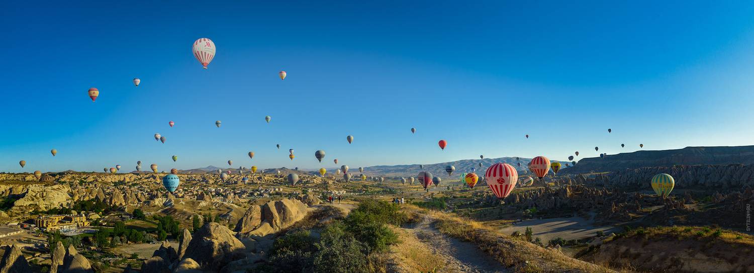 каппадокия, турция, воздушные шары, воздухоплавание, фестиваль, разноцветный, путешествие, экскурсия, поездка, тур, панорама, широкий угол, романтичный, небо, пейзаж, достопримечательность, Cappadocia, Turkey, baloons, Сытилин Павел