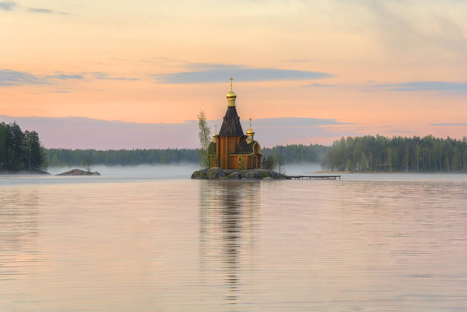 весна, утро, остров, часовня, Гармашов Сергей