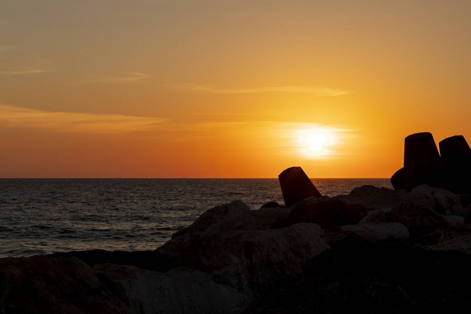 sea, seascape, sunset, landscape, beach, marina, rocks, Nikolay Tatarchuk
