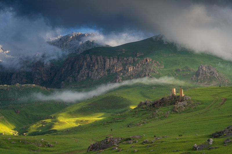 осетия, горы, рассвет, пейзаж Цмити фото превью