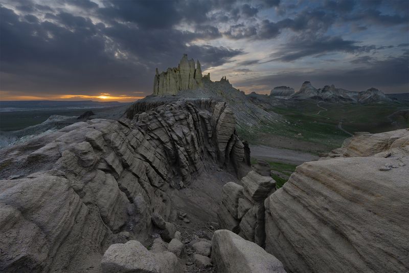 горы, закат, Казахстан Горные замки фото превью