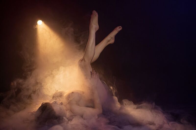 artistic  smoke  fog  light  ethereal  dreamy  moody  figure  body  female  woman  sensual  art  fine art  studio  dramatic  dark  mystical  silhouette  nude art  implied nude  dance  movement  beauty  soft light  high contrast  emotion  vulnerable  stre Ethereal Embrace фото превью