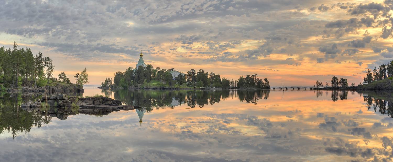 лето, утро, остров, скит, Гармашов Сергей