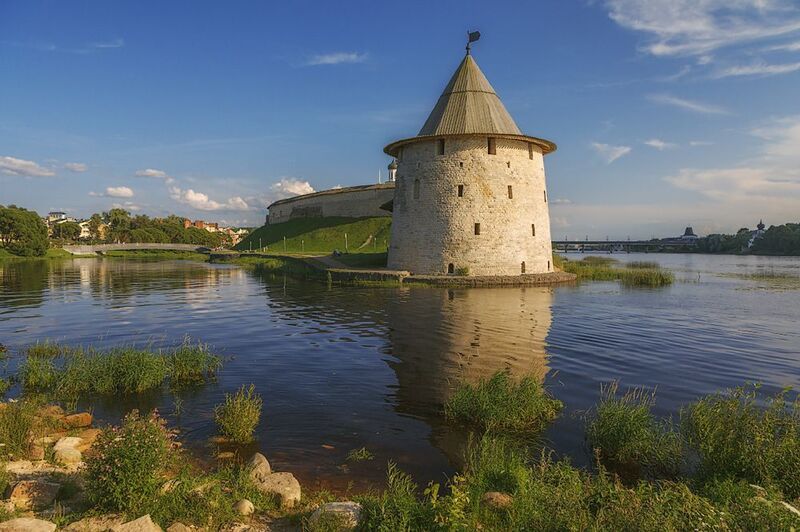 лето, небо, река, кром На слиянии рек... фото превью