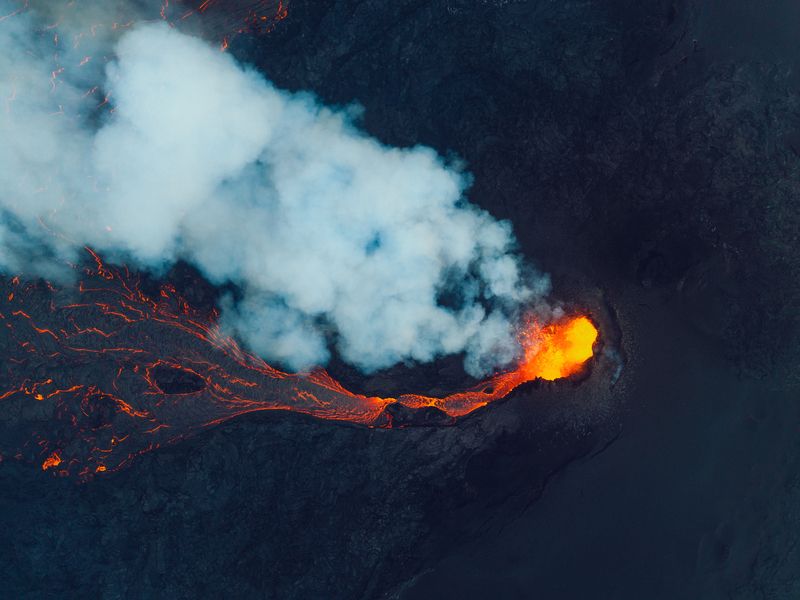 iceland, air3s, drone, dji, volcano, lava, eruption, aerial, epic,  Огонь из глубины . . .  фото превью