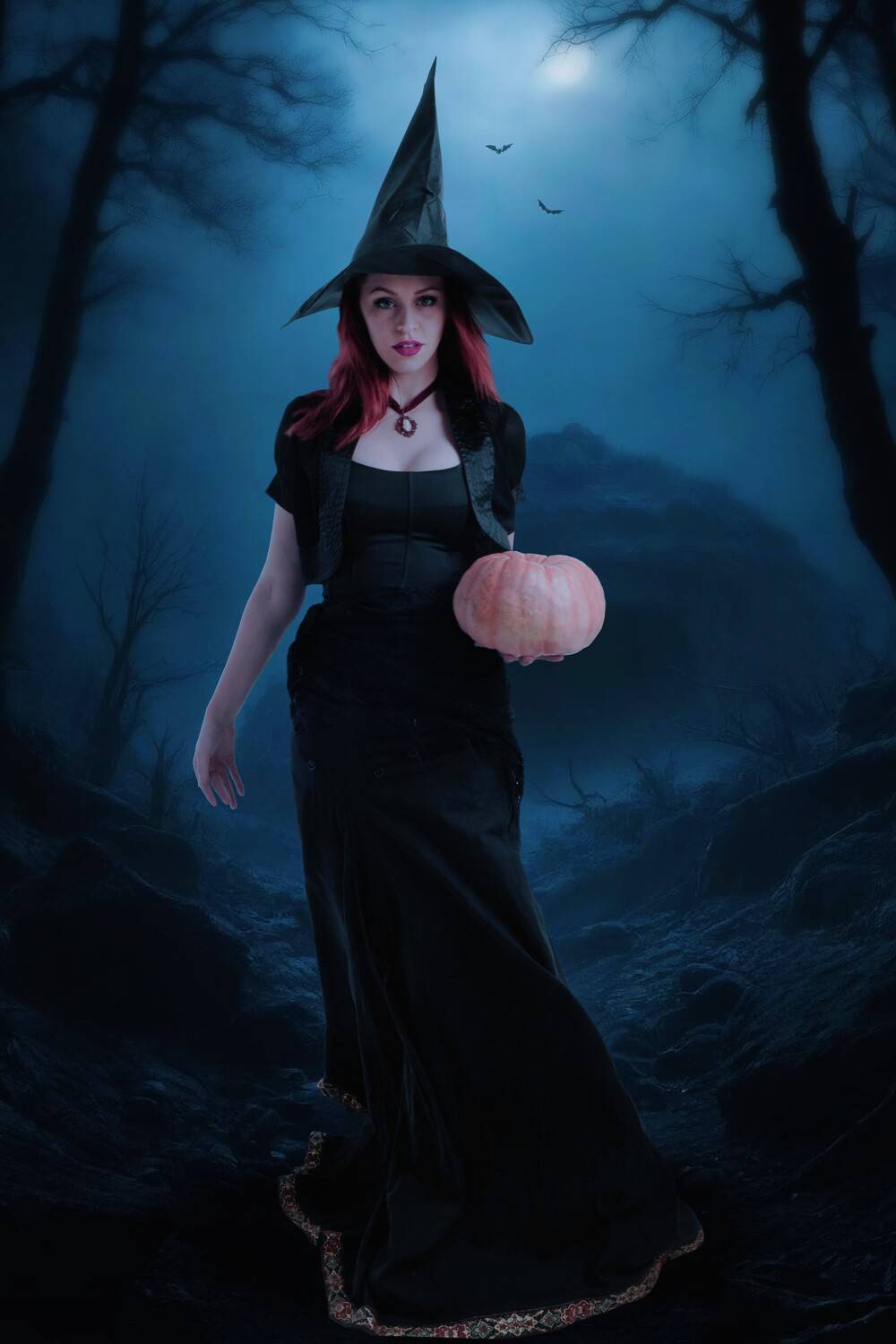 девушка, тыква, лес, Sergii Vidov