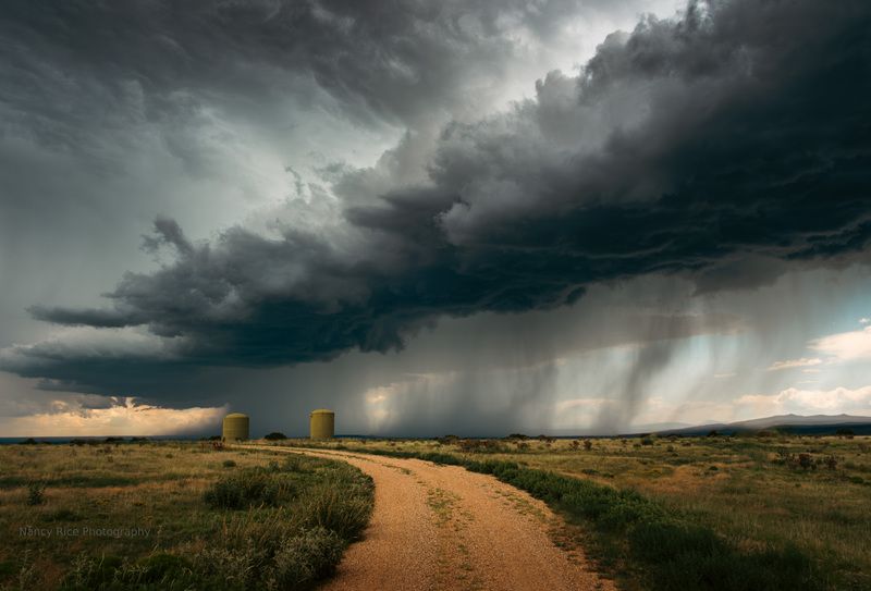 rain, landscape, sky, clouds, storm, thunderstorm, usa, new mexico, ranch Rain at the ranch (Дождь на ранчо) фото превью