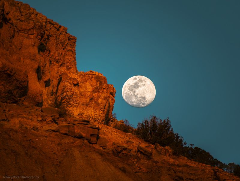 canyon, moon, night, moonrise, palo duro canyon, usa, american, hiking, outdoors, nature, landscape Moon & Rim (Луна и Обод) фото превью