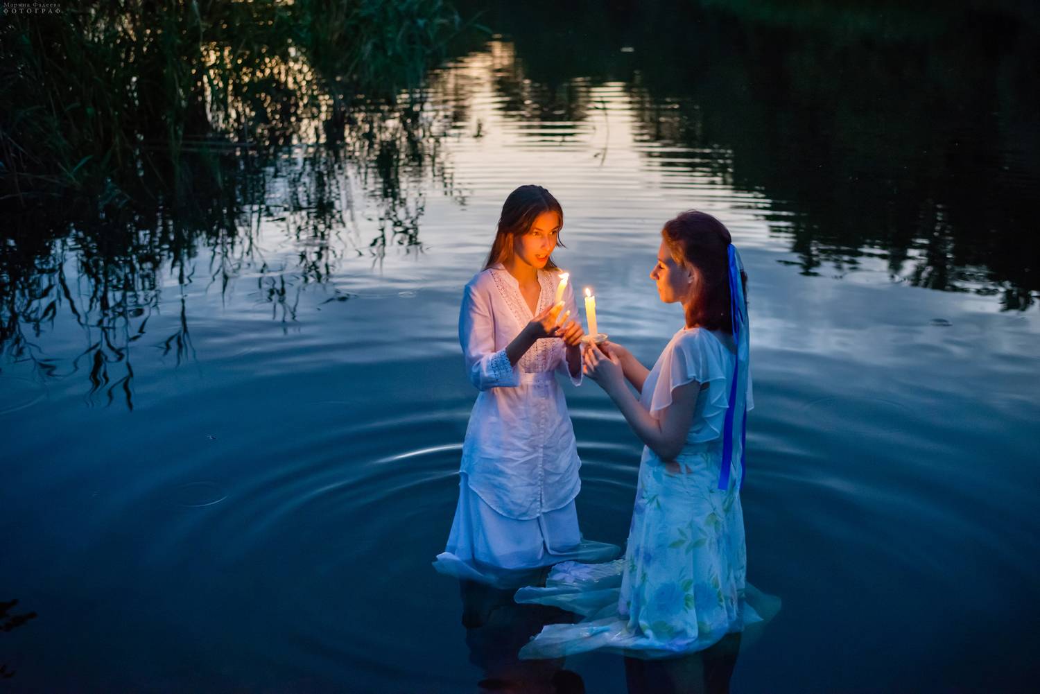 жанр, праздник, лето, иван купала, девушки, река, ночь, свечи, Фадеева Марина