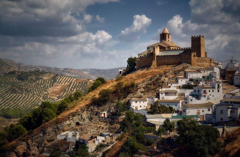 замок, горы, холмы, путешествия, испания Иснахар фото превью