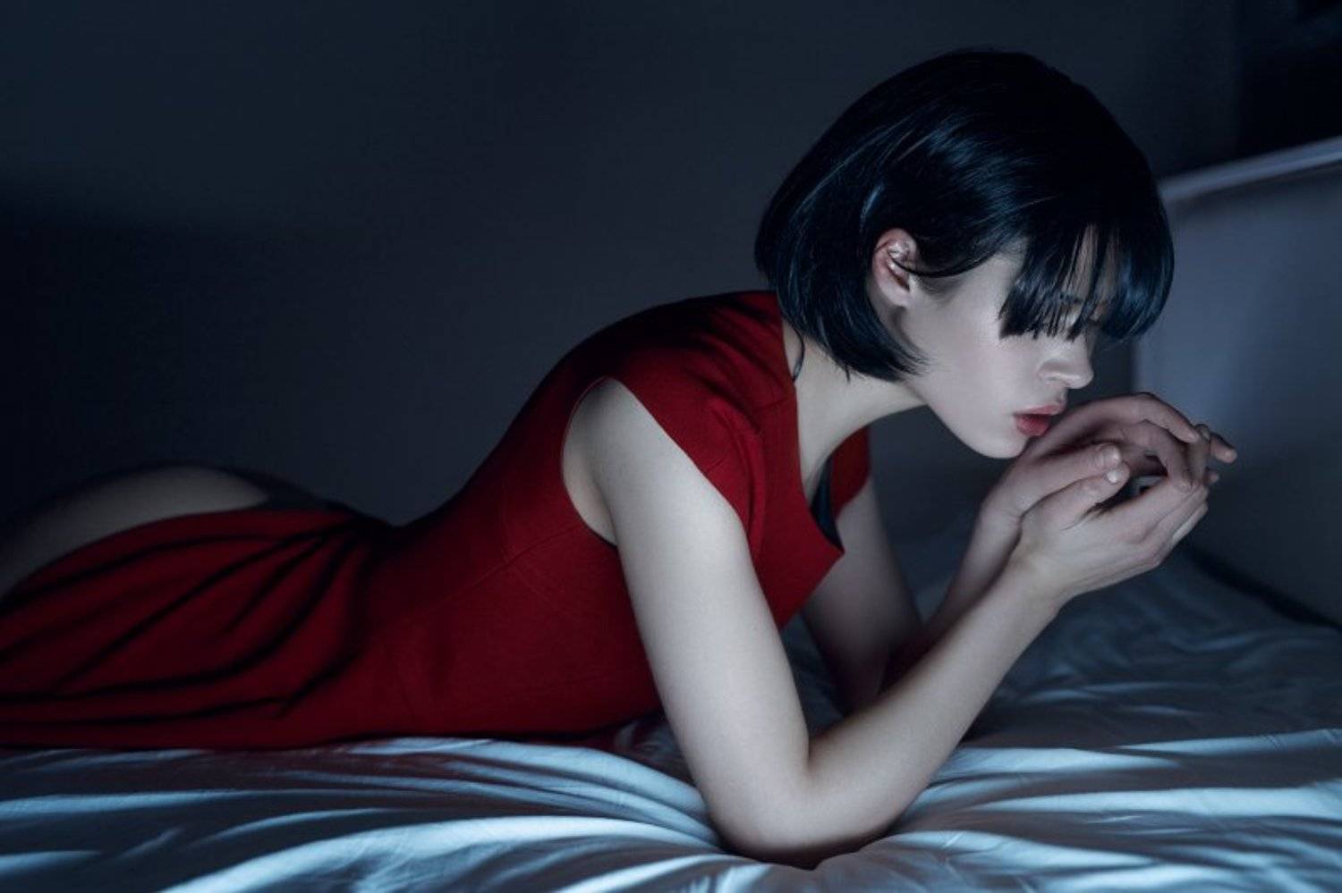 girl, nude, sexy, erotic,red, blue, beautiful, Виктор Корнеев