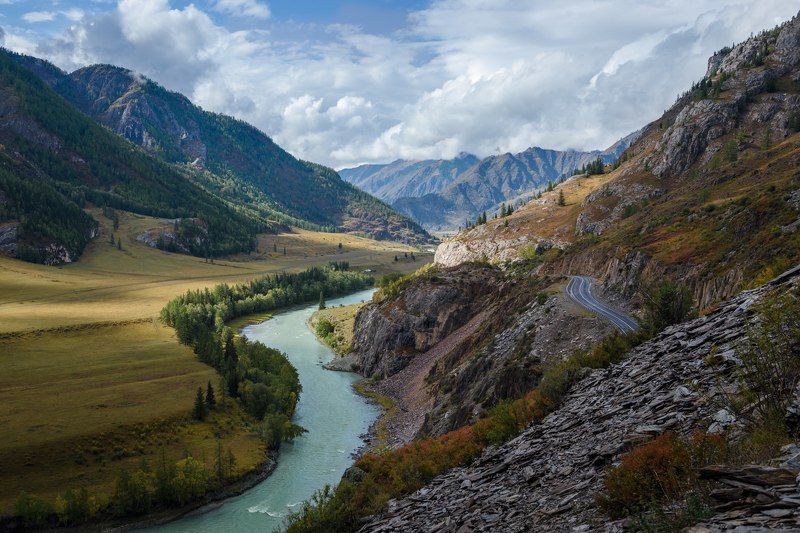 алтай, тракт, горы, река, чуя, чуйский Чуйский тракт, Республика Алтай. фото превью