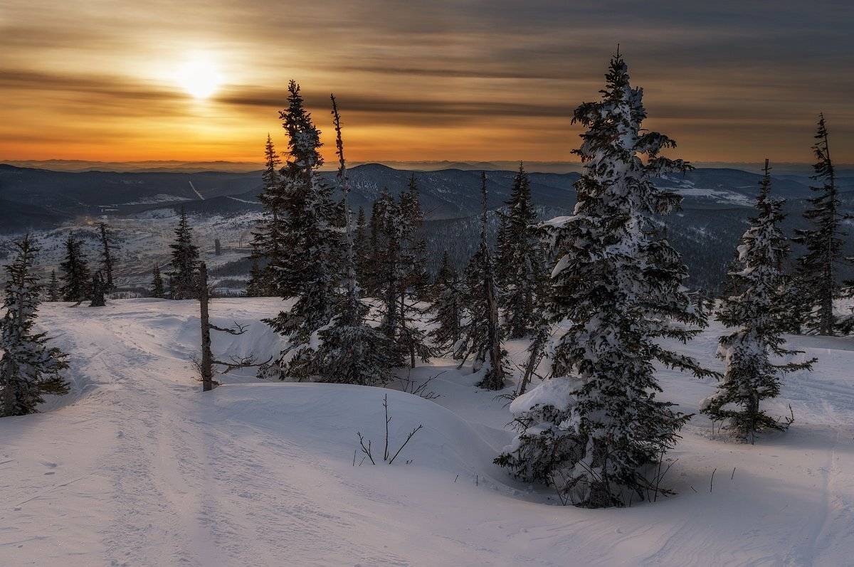 Шерегеш, Сибирь, Зима, Рассвет, Natalya P.