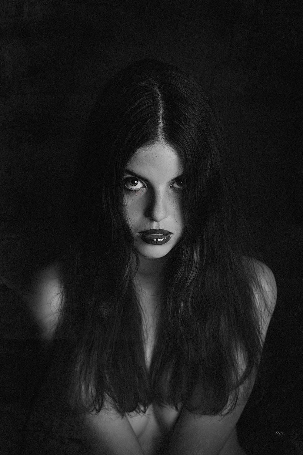 Black and white, Mood, Portrait, Woman, Руслан Болгов (Axe)