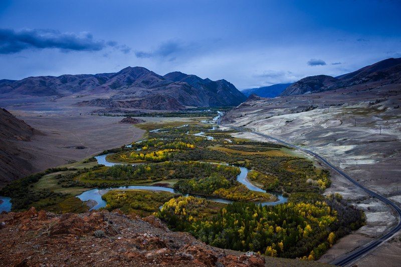 река, алтай, горный, природа, чуйский, пейзаж, тракт, степь  фото превью