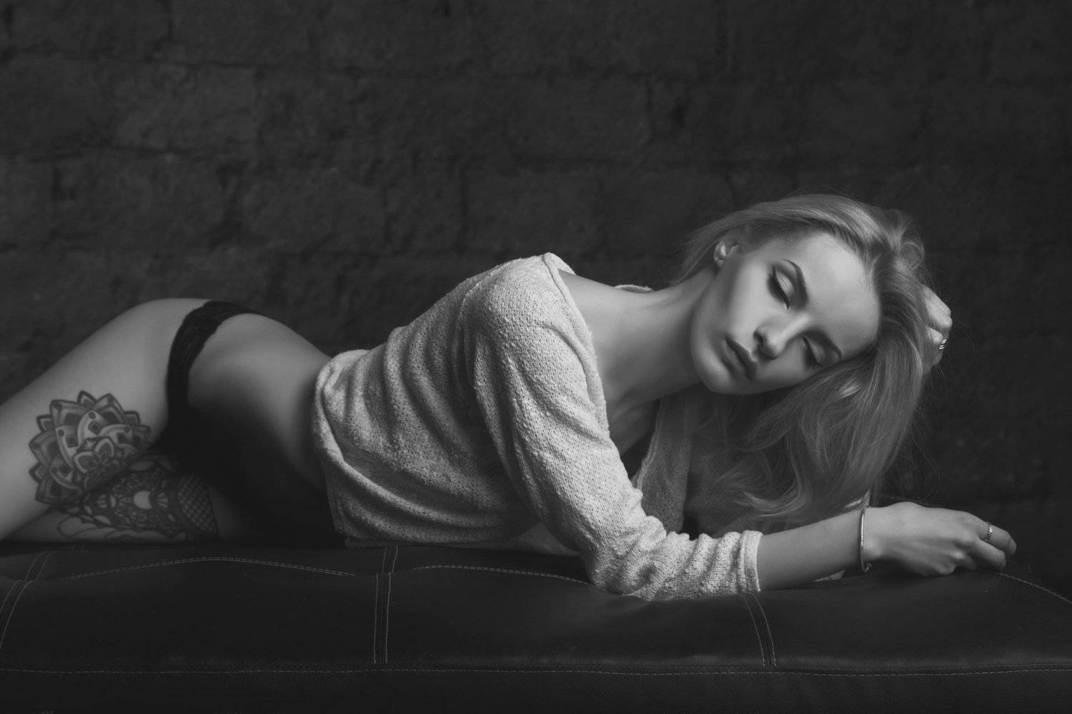 москва, модель, портрет, красота, молодость, тату, татуировка, чернобелое, эмоции, блондинка, Алексей Польский