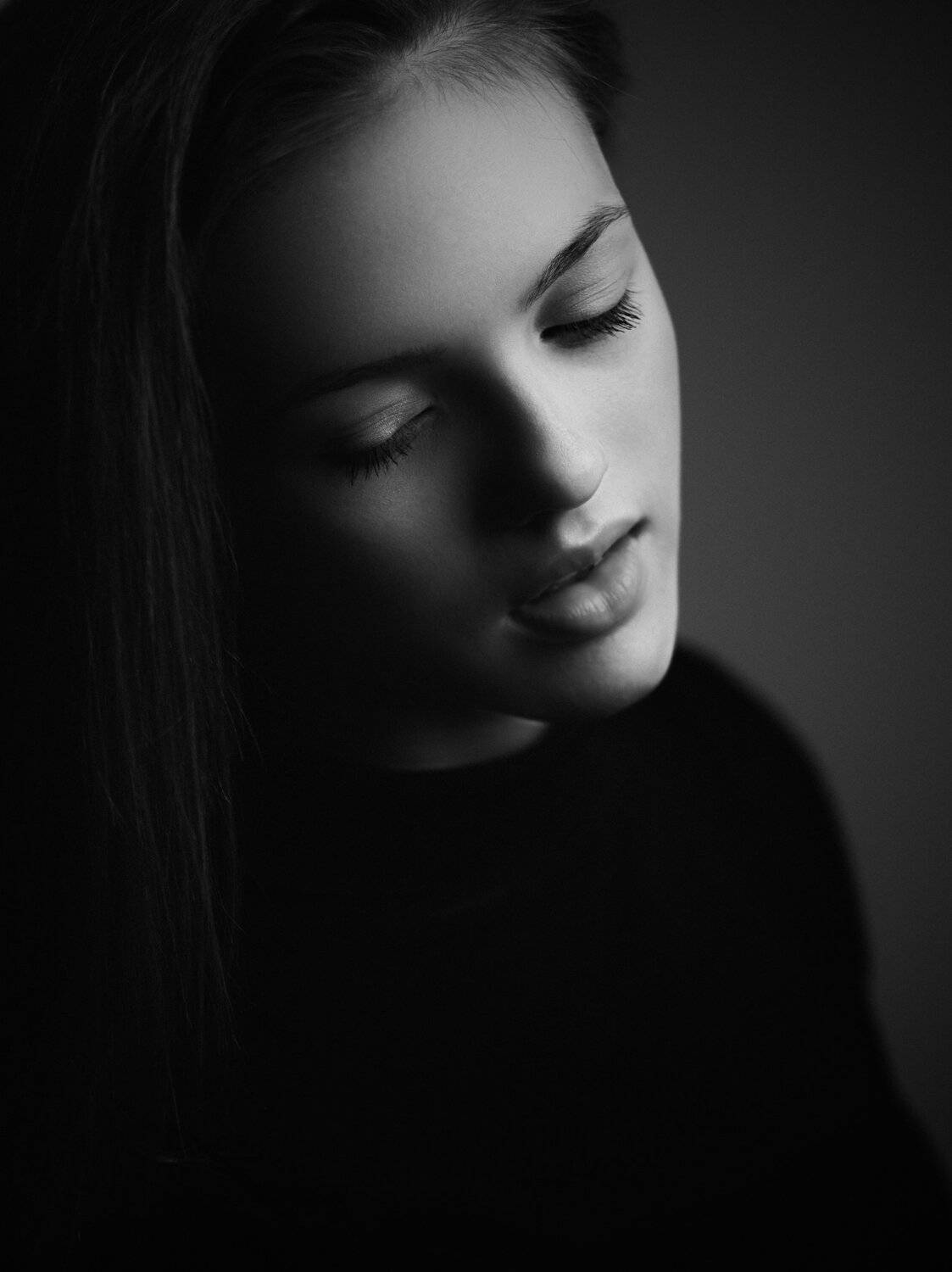 black'white, portrait,girl, Rytis