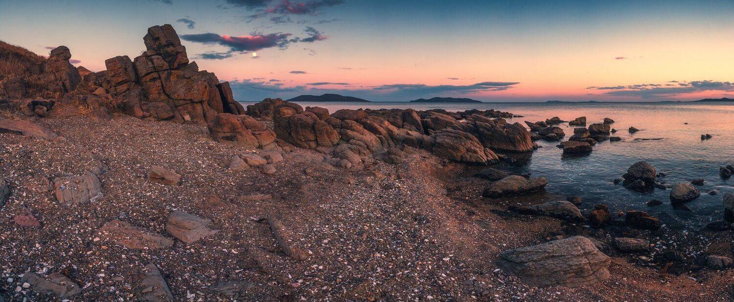 Вечер, Камни, Море, Скалы, Андрей Кровлин