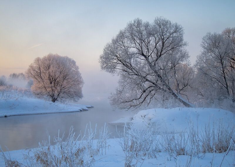 Морозное утро в начале марта фото превью