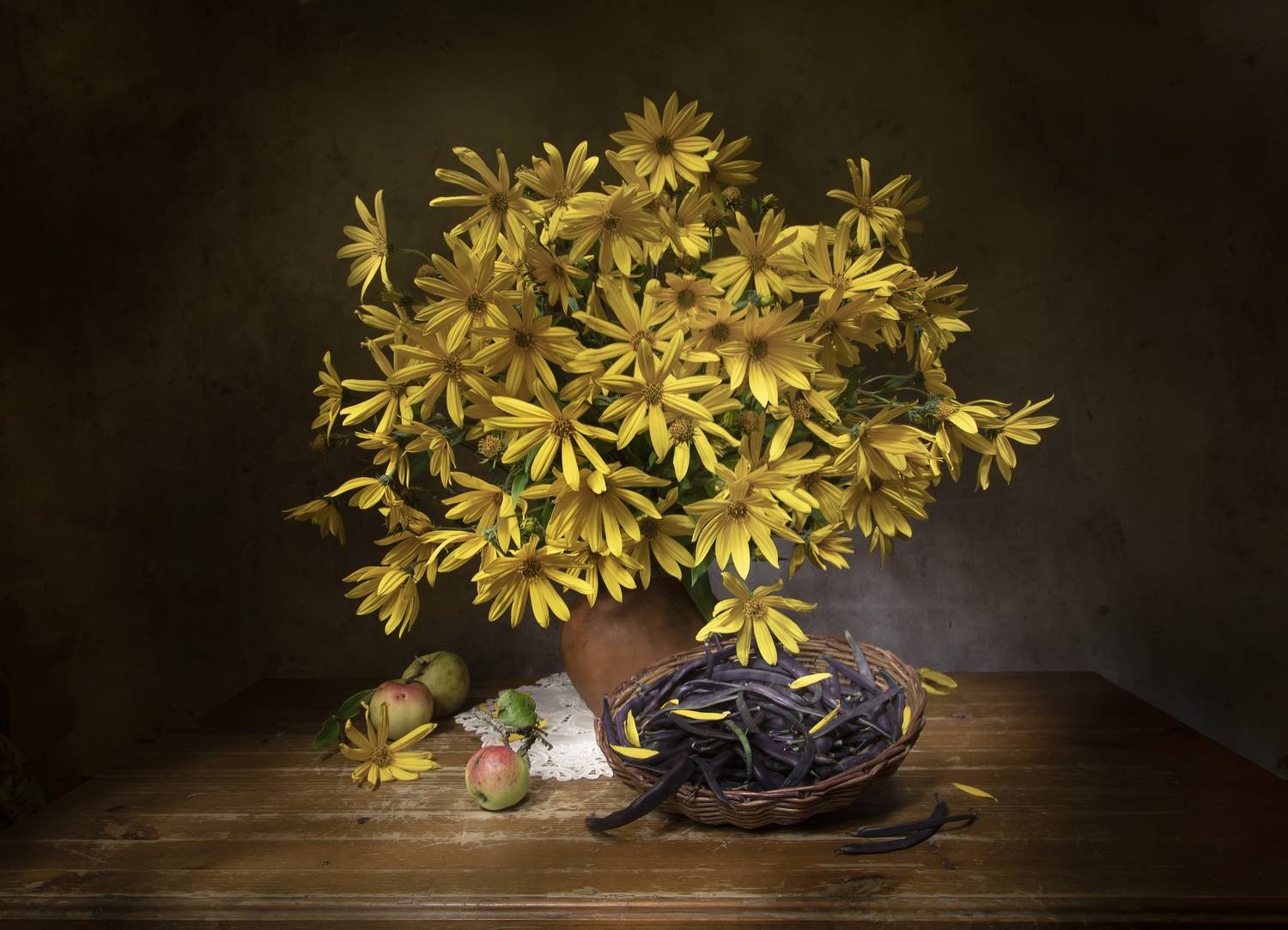 натюрморт, фвсоль, цветы, Татьяна Феденкова