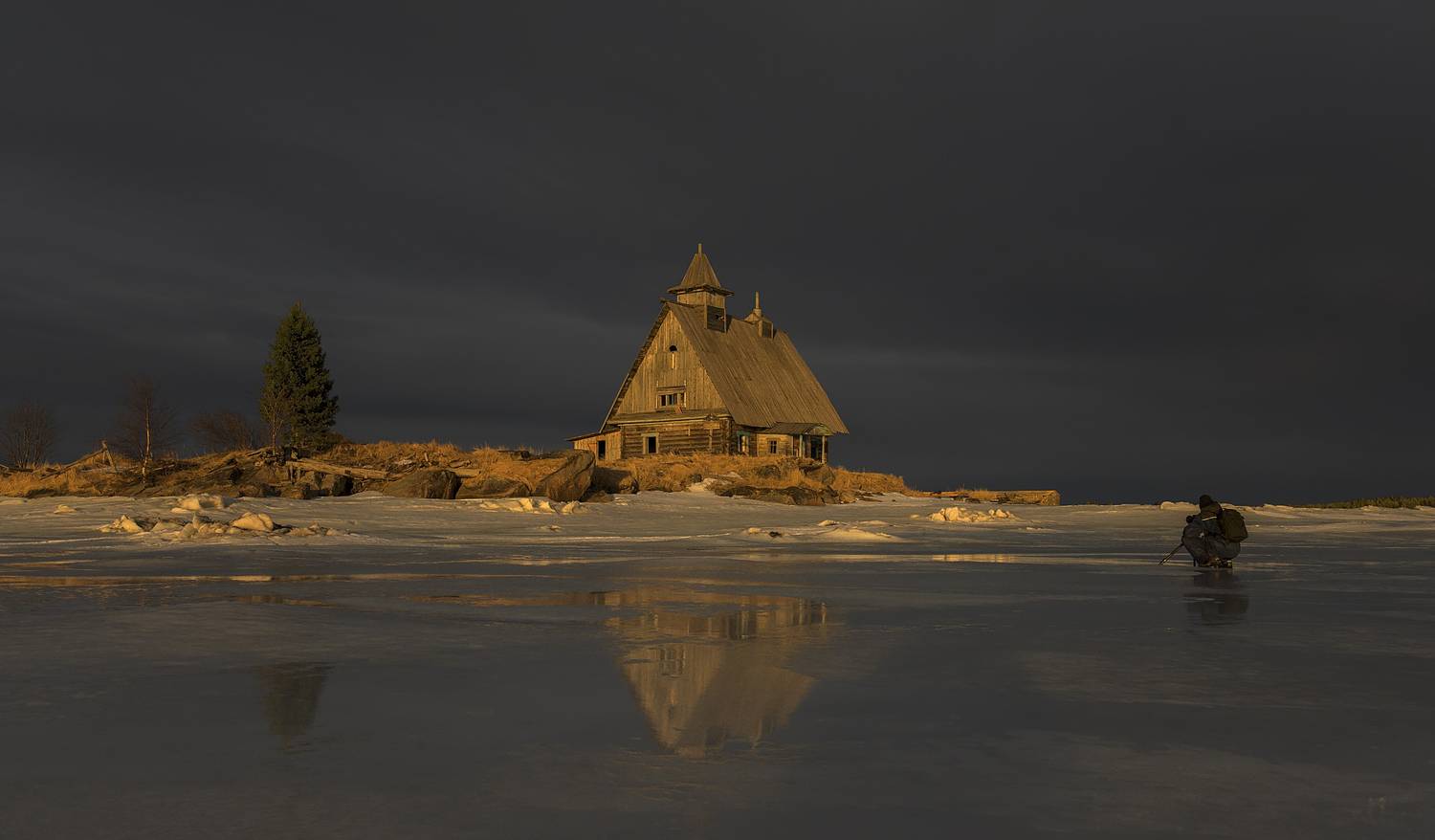 весна, вечер, море, церковь, Гармашов Сергей