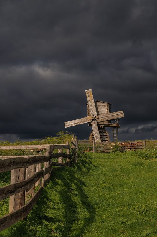 кимжа, мельница, пейзаж, гроза Старая мельница... фото превью