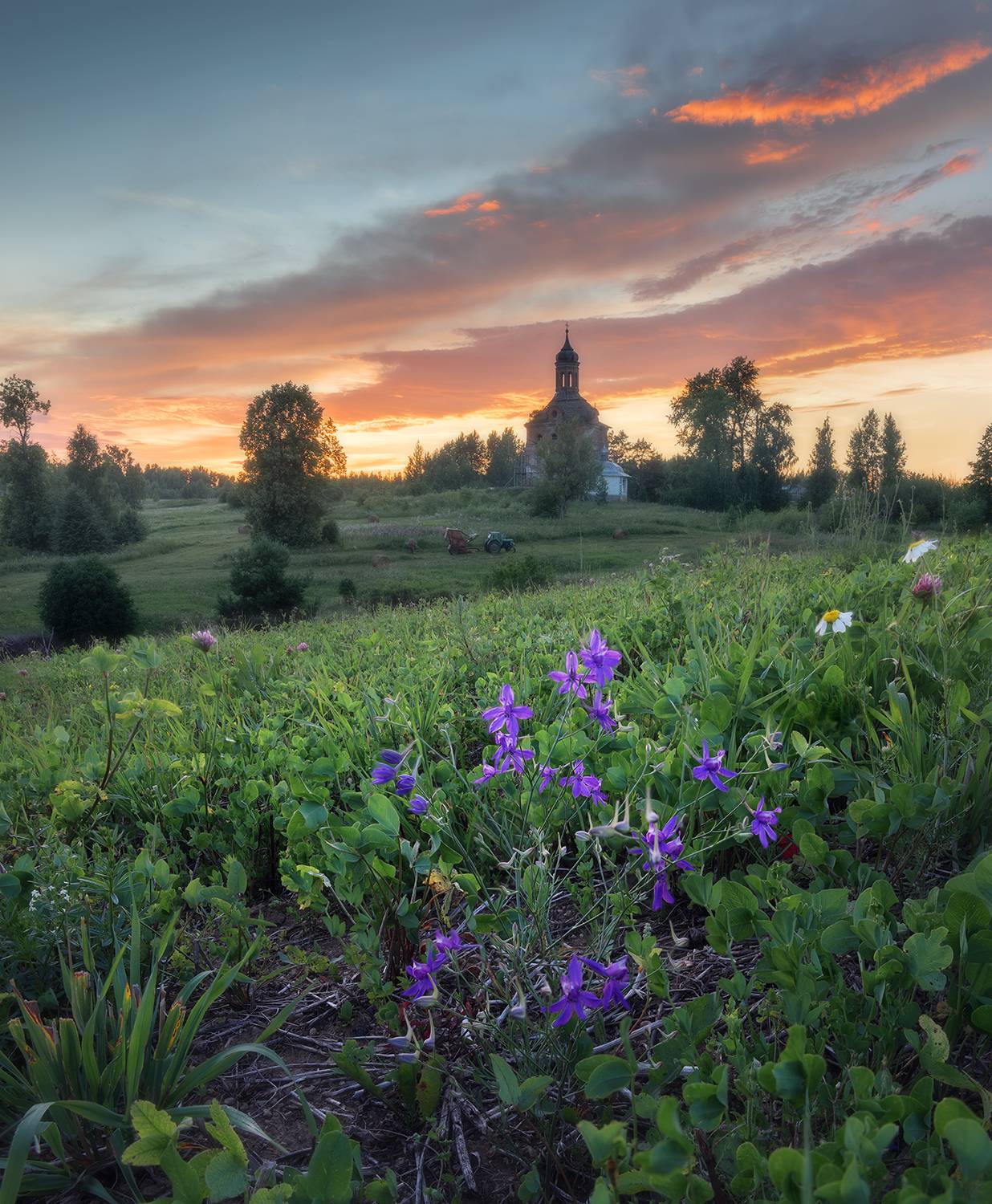 закат, село, июль, лето, Сергей Буторин