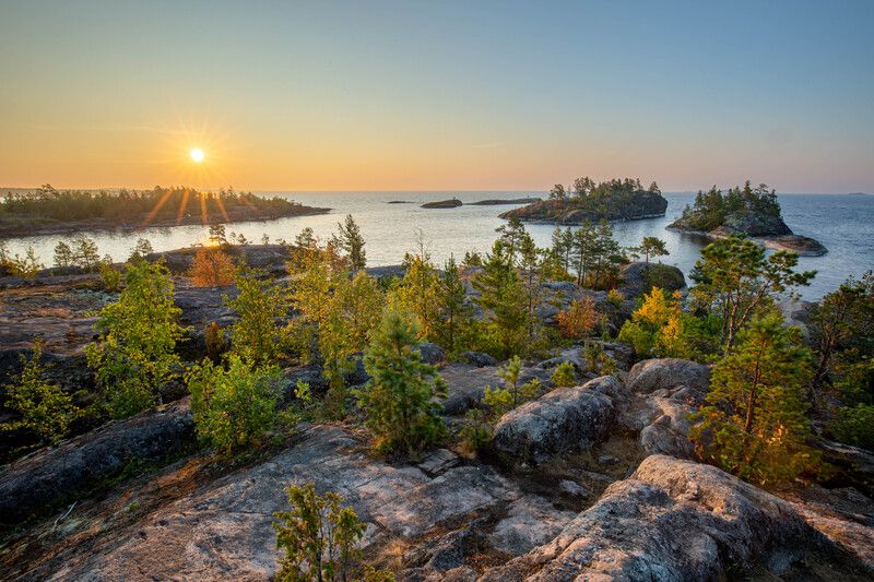 пейзаж ладожское озеро Ладога на рассвете фото превью