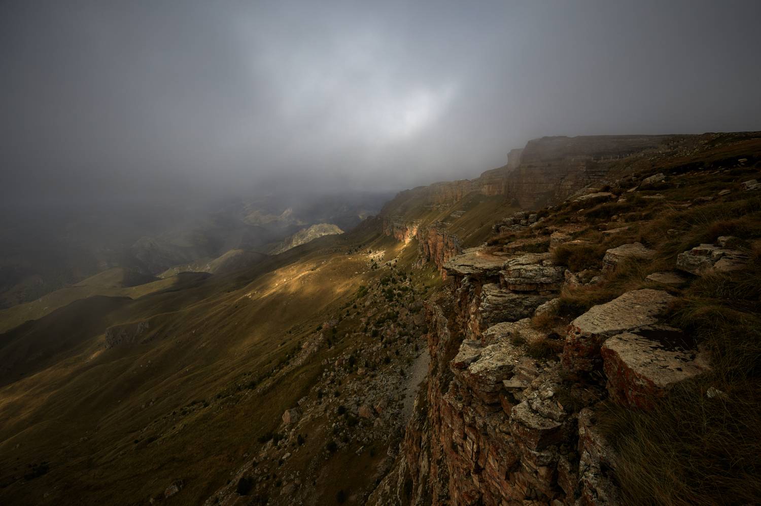 горы, скалы, туман, свет, цвет, кавказ, AndGenn