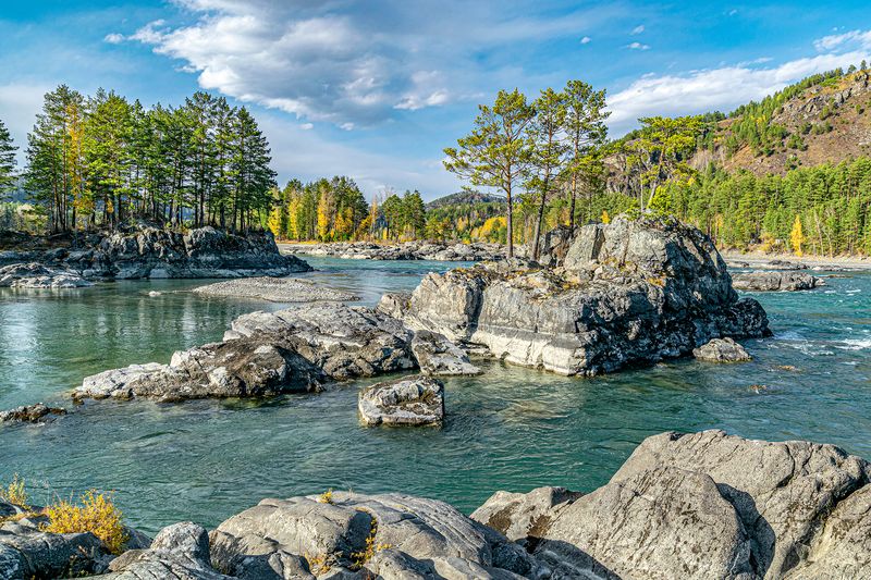 катунь, горный алтай Катунь в начале осени фото превью