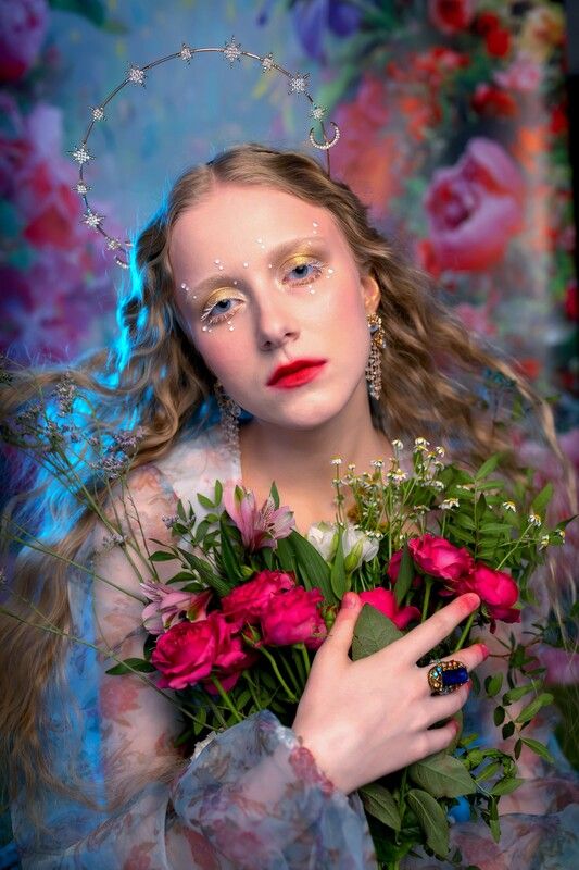 девушка, офелия, цветы, стиль барокко, нмб, гламур Арт фото превью