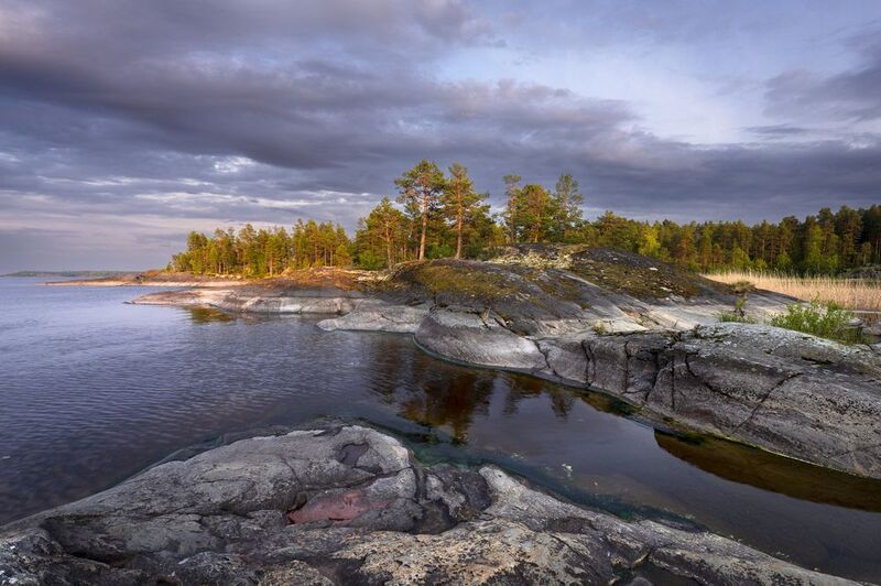 ладожские шхеры, пейзаж, закат *** фото превью