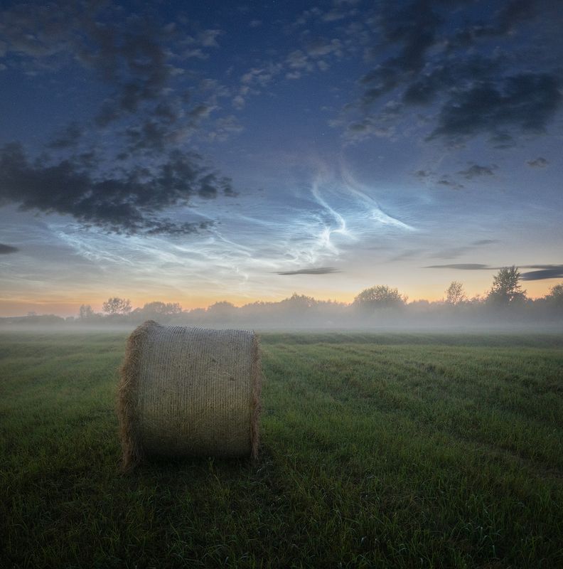 лето, туман, серебристые облака, рулон, вечер Серебро лета фото превью