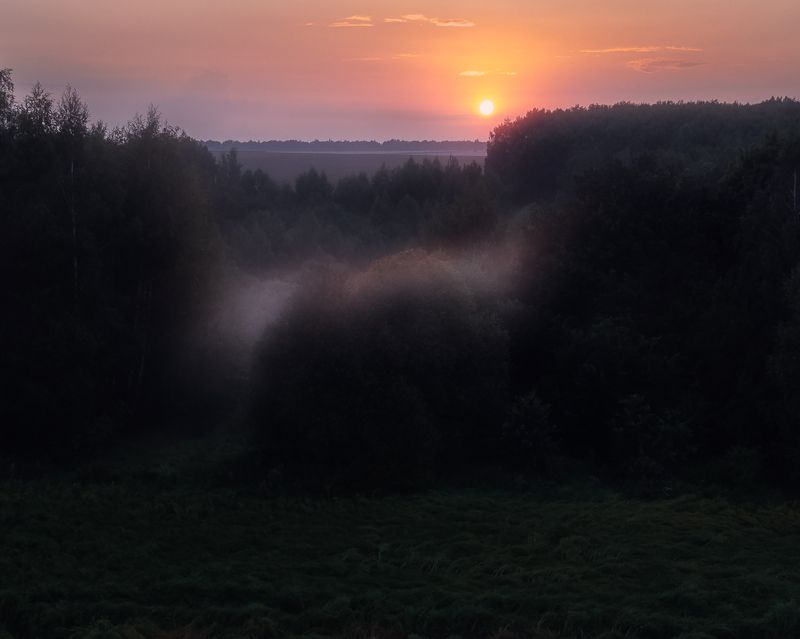 природа, пейзаж, на заре, закат, после дождей, летний закат На заре фото превью