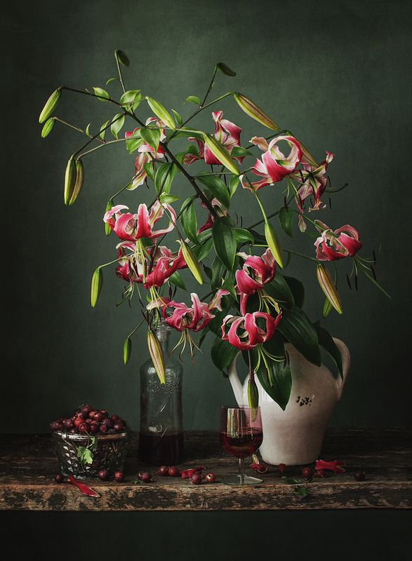 И снова лилии+крыжовник... фото превью