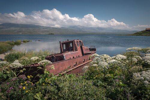 Old Rusty Boat In Tabatskuri