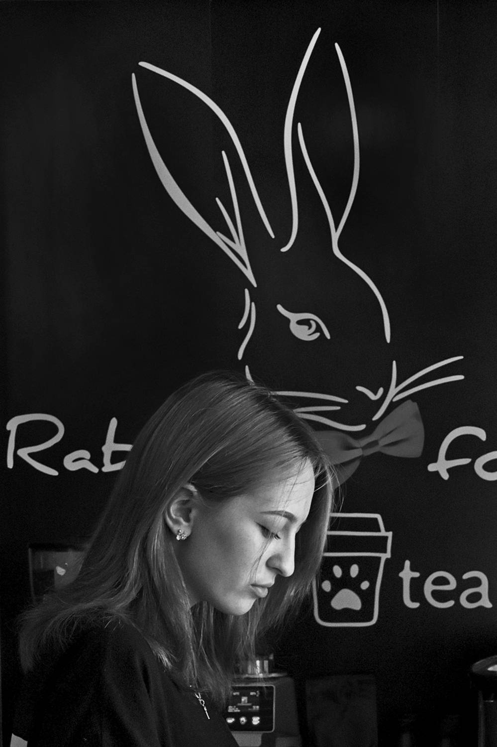 девушка, портрет, глаза, взгляд, чб, апатиты, мончегорск, кафе, Николай Смоляк