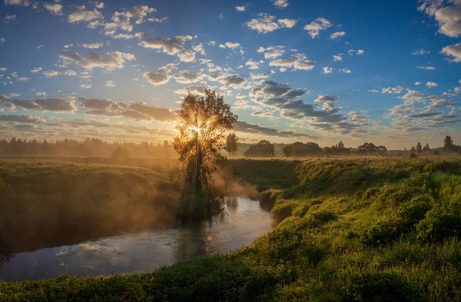 река, облака, Свистков Александр