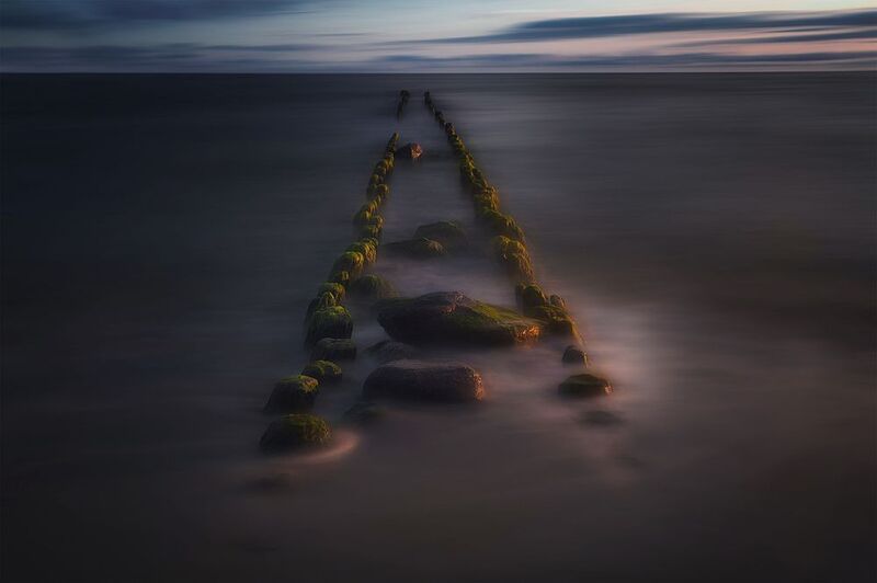 море, рассвет, волнорез, пейзаж Безмолвие фото превью