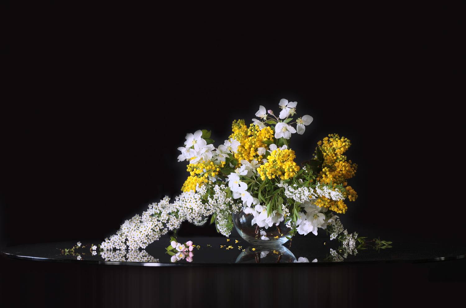 спирея, магония, ветреница, яблоневый цвет, Заболотская Ольга